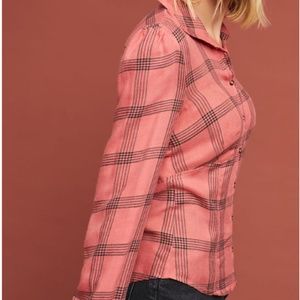 Anthropologie Maeve STRUCTURED PLAID BUTTONDOWN